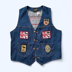 Vintage 1980s Women’s wrangler firearm competition denim vest L